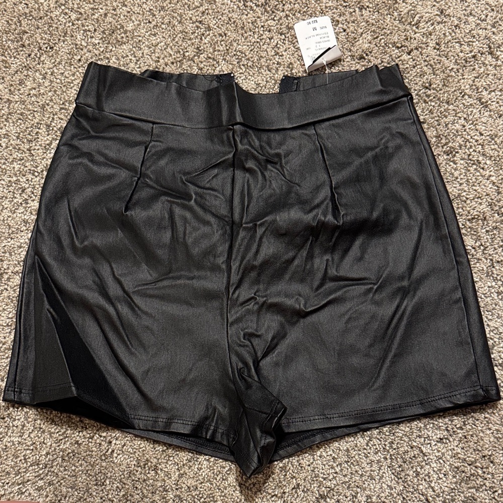 Faux leather shorts